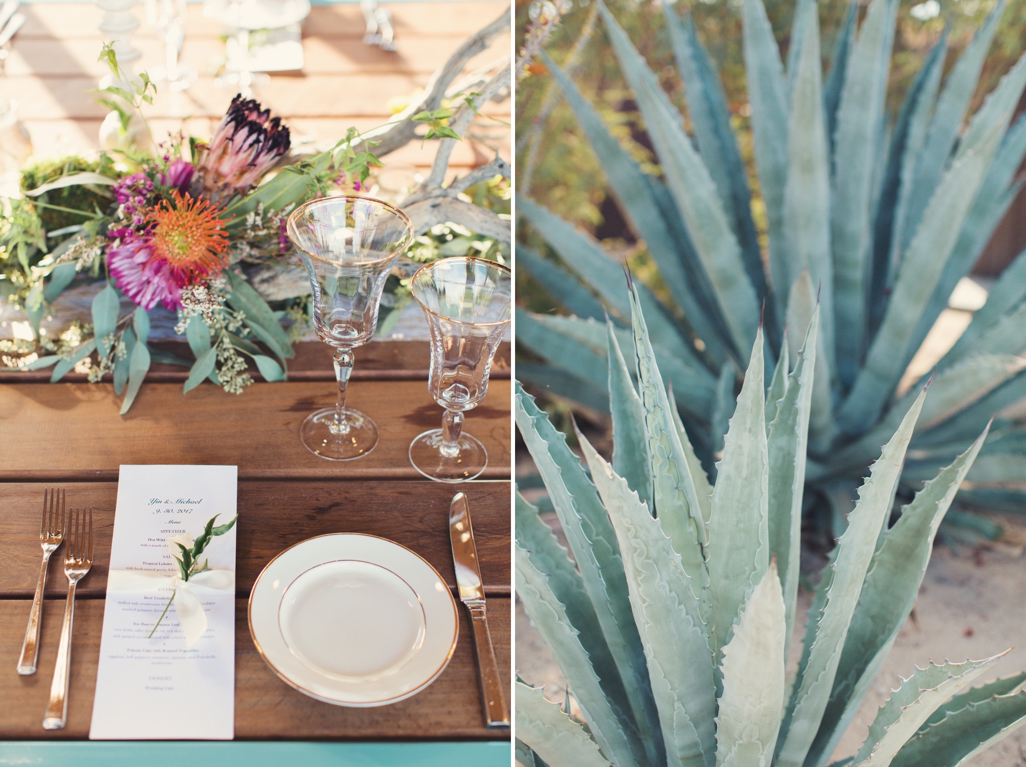 table settings succulents