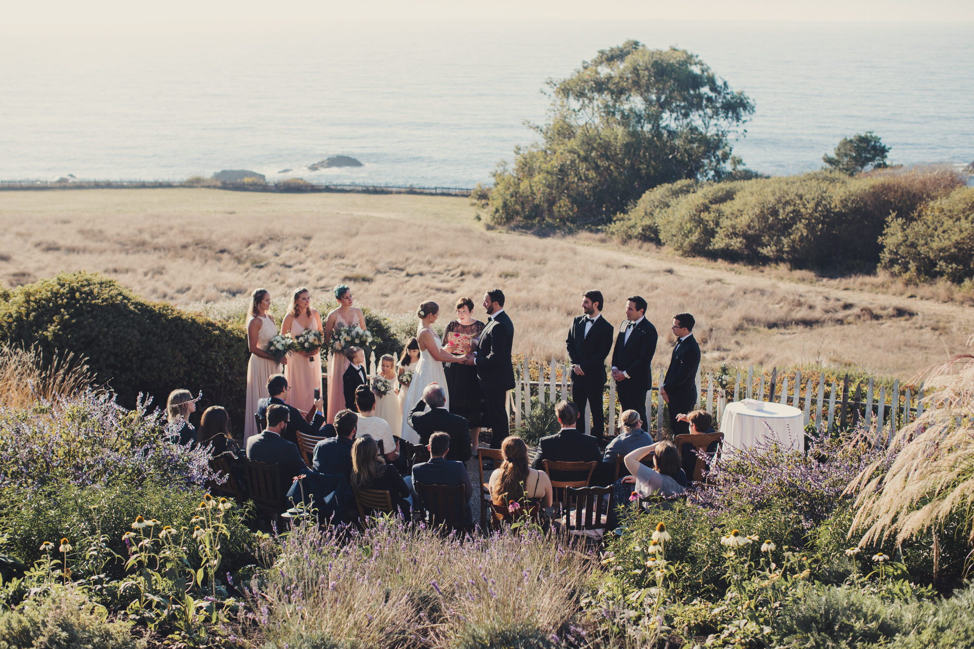 wedding ceremony over the pacific ocean